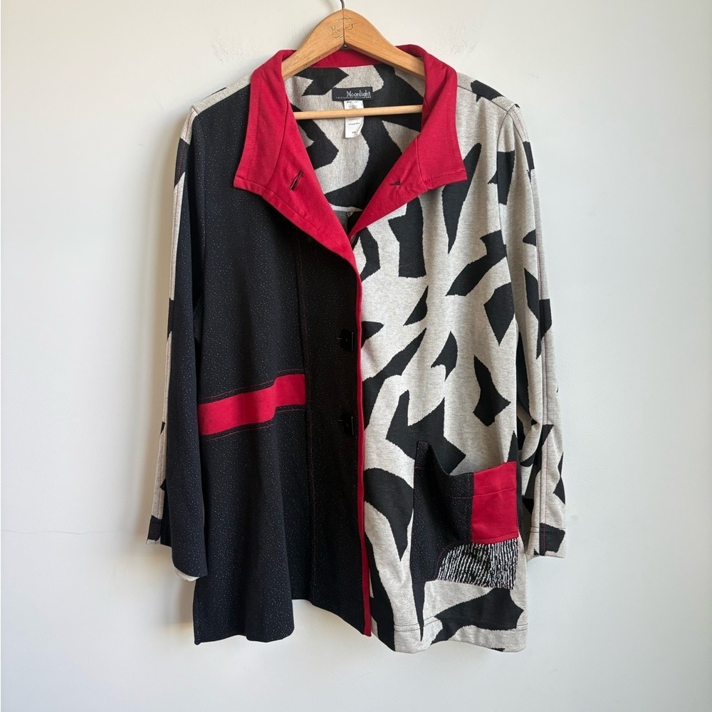 Moonlight by Y&S Fashion Colorblock Animal-Print Pocket Jacket XXL  NEW - Picture 9 of 10